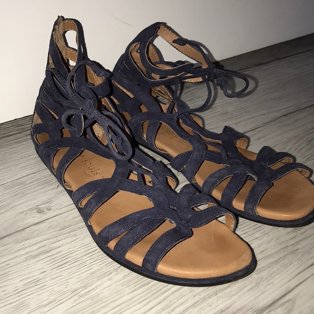 navy cutout sandals